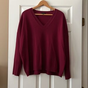 JCrew oversized, cashmere V-neck, size M - in EUC - just don’t wear it enough!